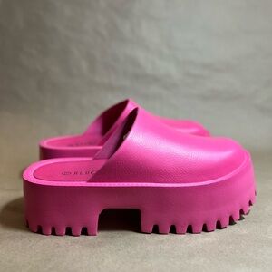 Bold Pink Platform Clogs